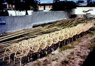 rattan and bamboo chair